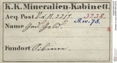 Etiketten zu Gold (NHMW-MIN-Aw78)